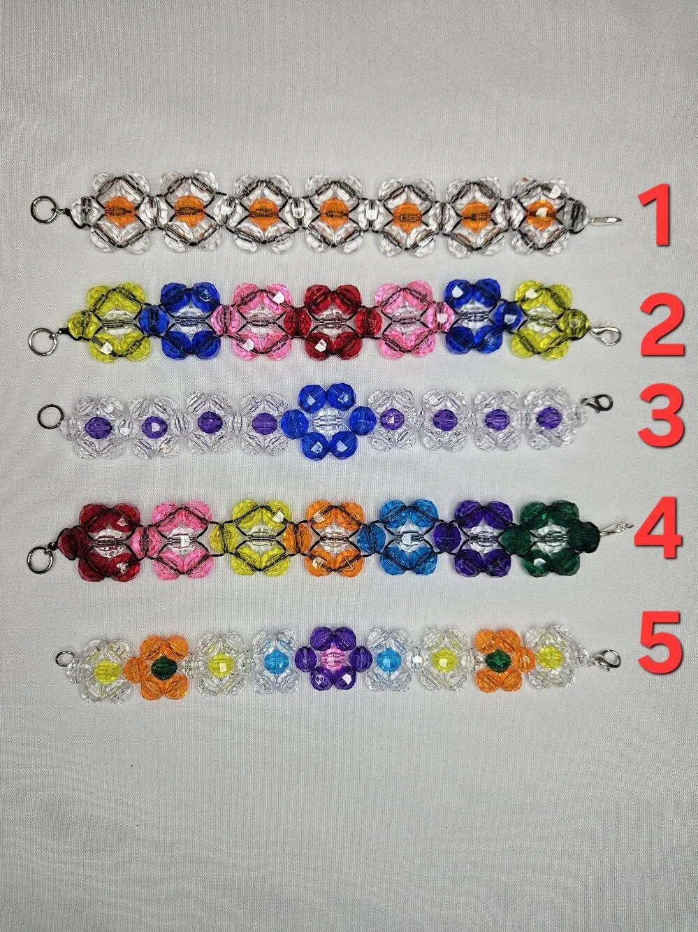 Handmade Beaded Bracelet | Colorful Flower Bracelet | Choose Your Design